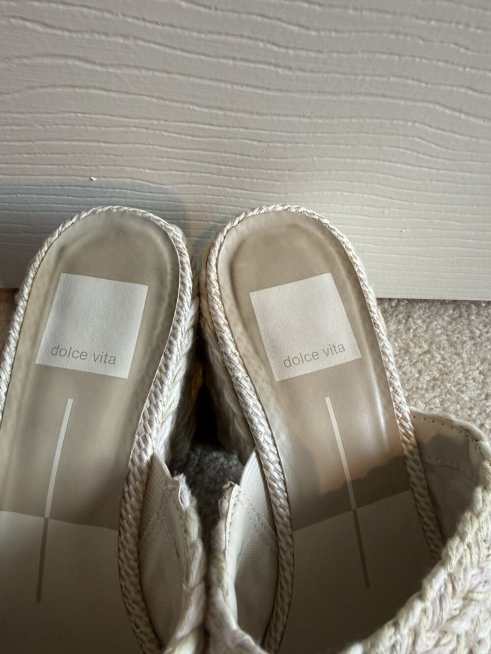 Dolce Vita Women’s Elora Chunky Raffia Platform Slide Sandals Light Natural Sz 6 - Picture 5 of 8